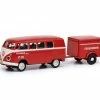 Schuco Feuerwehr VW T1 Bus mit Anhänger 1:87