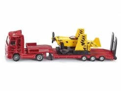 Siku LKW Mercedes Actros mit Tieflader & Sportflugzeug 1:87